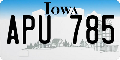 IA license plate APU785