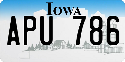 IA license plate APU786