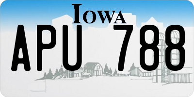 IA license plate APU788