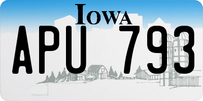 IA license plate APU793