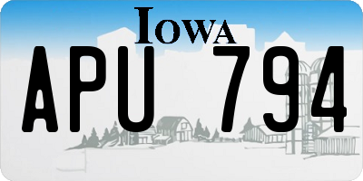 IA license plate APU794
