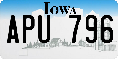 IA license plate APU796