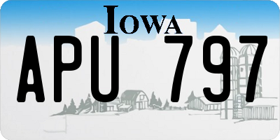 IA license plate APU797