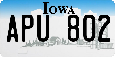 IA license plate APU802