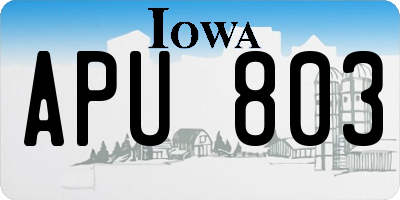 IA license plate APU803