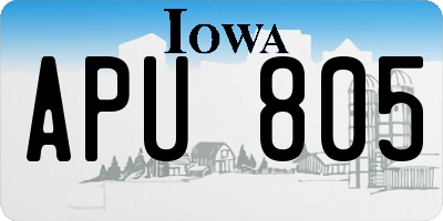 IA license plate APU805