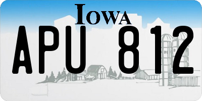 IA license plate APU812