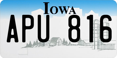 IA license plate APU816