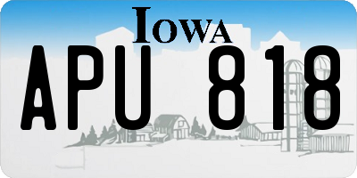 IA license plate APU818