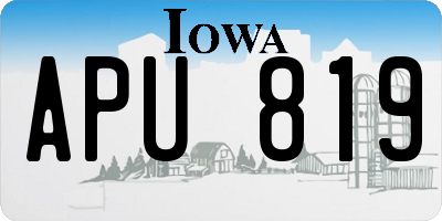 IA license plate APU819