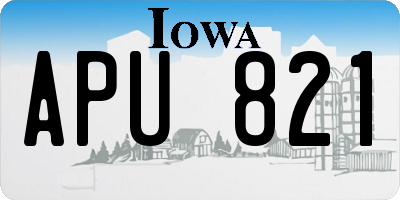 IA license plate APU821