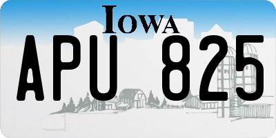 IA license plate APU825