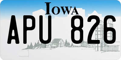 IA license plate APU826