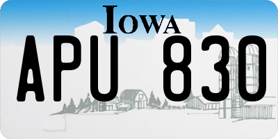 IA license plate APU830