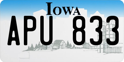 IA license plate APU833