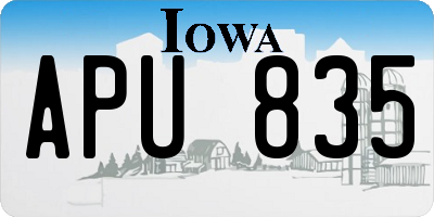 IA license plate APU835