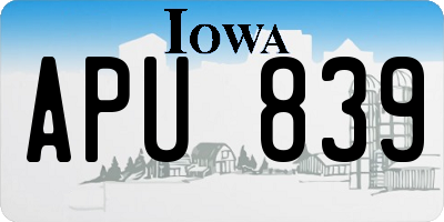 IA license plate APU839