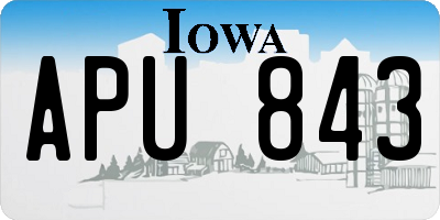 IA license plate APU843