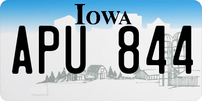 IA license plate APU844