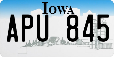 IA license plate APU845