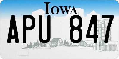 IA license plate APU847