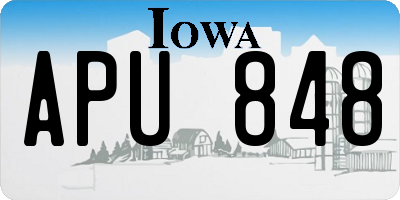 IA license plate APU848