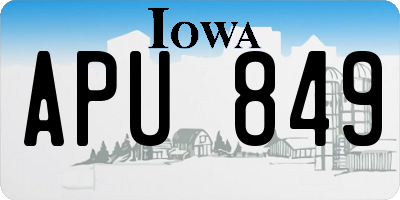 IA license plate APU849