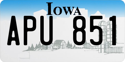 IA license plate APU851