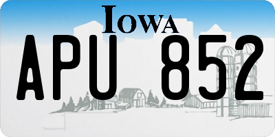 IA license plate APU852