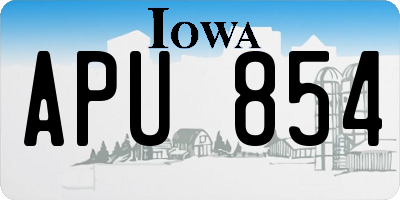 IA license plate APU854