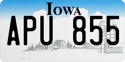 IA license plate APU855