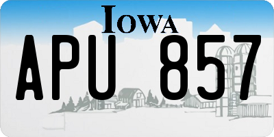 IA license plate APU857