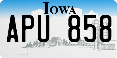 IA license plate APU858