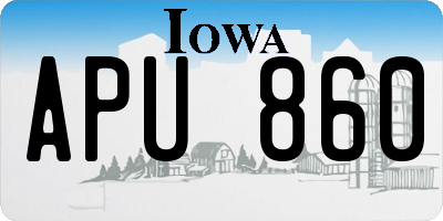 IA license plate APU860
