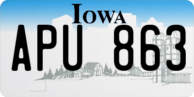 IA license plate APU863