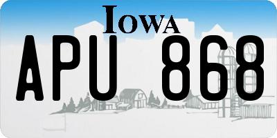 IA license plate APU868