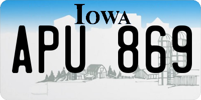 IA license plate APU869