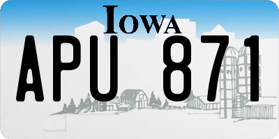 IA license plate APU871