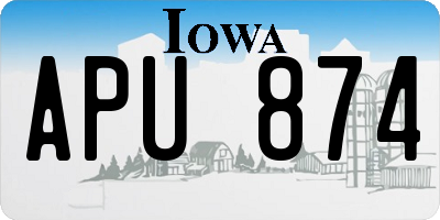 IA license plate APU874