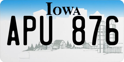 IA license plate APU876