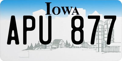 IA license plate APU877