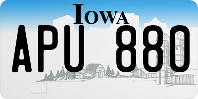 IA license plate APU880