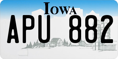 IA license plate APU882