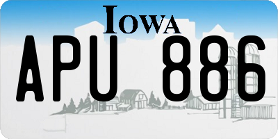 IA license plate APU886