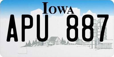 IA license plate APU887