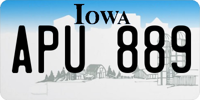 IA license plate APU889