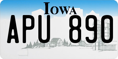 IA license plate APU890