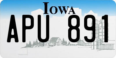 IA license plate APU891