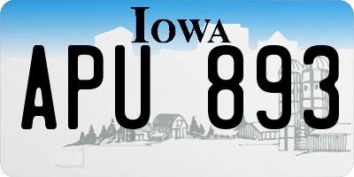 IA license plate APU893