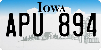 IA license plate APU894
